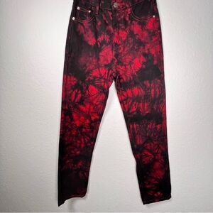 Edikted red and black tie dye jeans 🔥 high waisted 🔥 excellent condition 🔥 XS